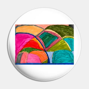 Colourful Abstract Rock Art Pin