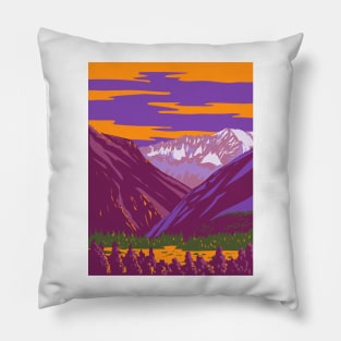 Sacred Valley of the Incas or the Urubamba Valley in the Andes Peru WPA Art Deco Poster Pillow