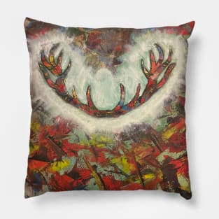 Horns of colour acrylic abstract artwork Pillow