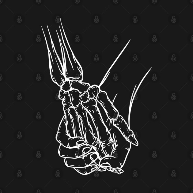 Holding Deaths Hand x Inktober 22 - White Design by P7 illustrations 