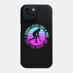 Vintage Hockey Girl Phone Case