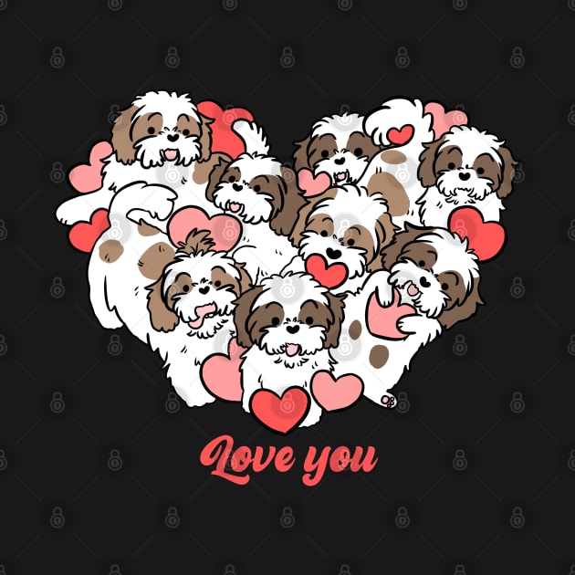 Shih tzu valentines day cute heart for Shih tzu lovers by Yarafantasyart