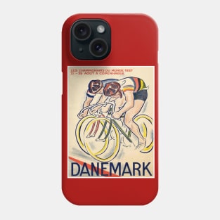 Tour De France Vintage 1937 Danemark Bicycle Racing Print Phone Case