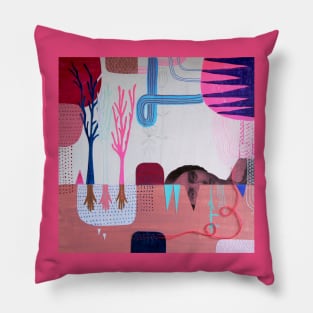 variations on pink portrait II Pillow