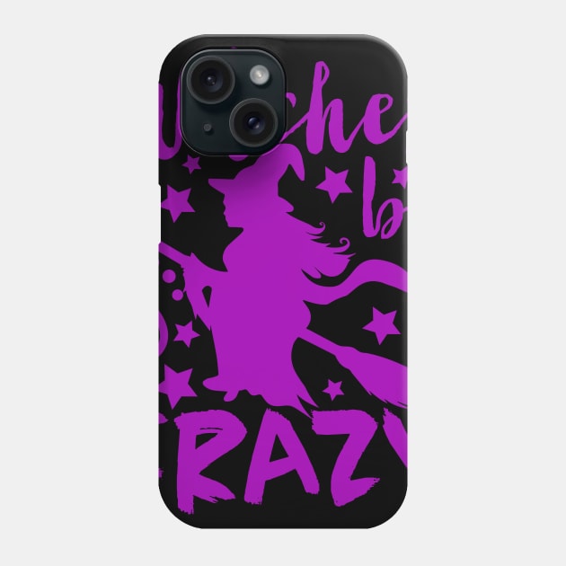Witches Be Crazy - Creepy Cute halloween Witch Phone Case by biNutz