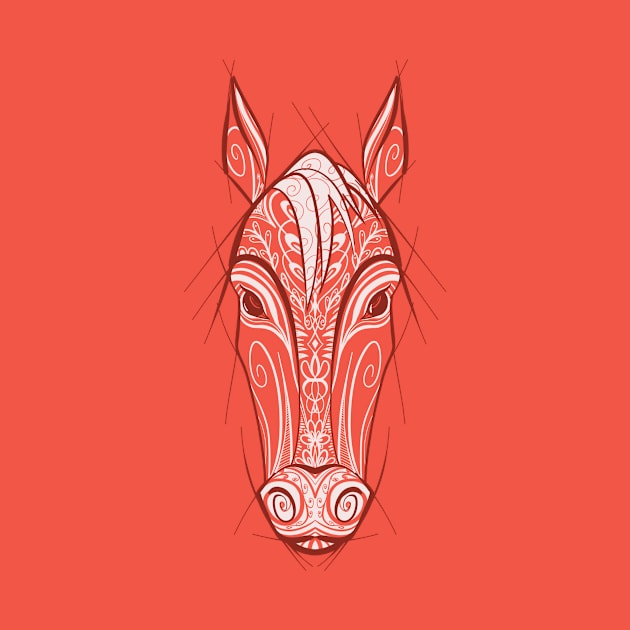 Horse - Chinese Zodiac - Animal Drawing by Red Fody