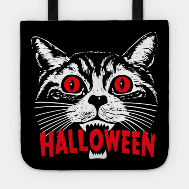 Satanic Cat Spooky Halloween Print Evil Gift For Cat Lover Black
