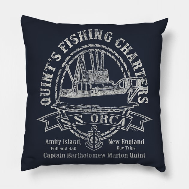 Captain Quint's SS Orca Pillow by Alema Art