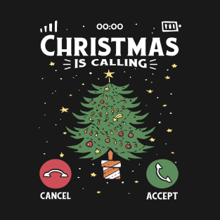 Festive Call to Joy Christmas Tree Humor T-Shirt