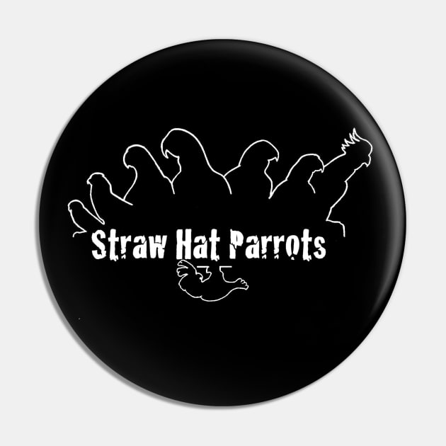 Straw Hat Parrots Outline White Pin by Straw Hat Parrots
