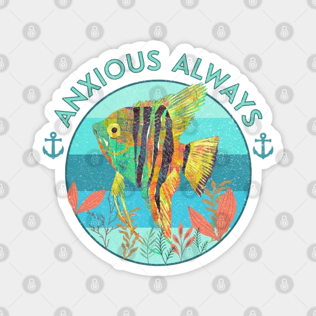 Anxious Always Angelfish Magnet by Gina's Pet Store