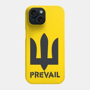 Ukraine will Prevail (stacked single color) Phone Case