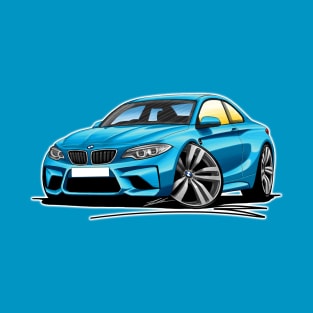 BMW M2 (F87) Blue Caricature Car Art T-Shirt