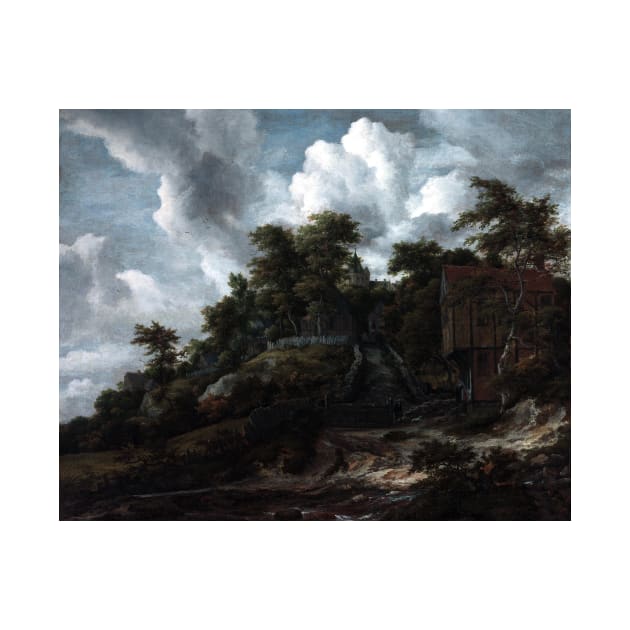 Jacob van Ruisdael Wooded hillside with a view of Bentheim Castle by pdpress