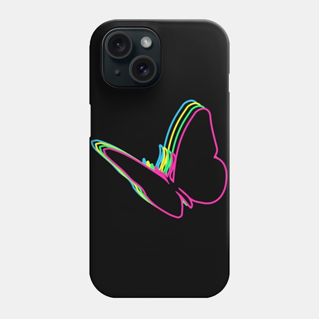 Butterfly 80s Neon Phone Case by Nerd_art