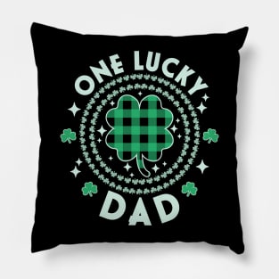 One Lucky Dad Irish St Patricks Day Shamrocks Green Funny Pillow