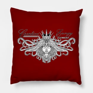 WEIRDO - Creative Energy Flo - Beauty - Black and White - Dark Red Pillow