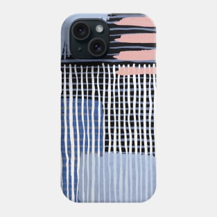 Pocket - Abstract Striped Geo Blue Phone Case