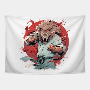 karate lion Tapestry