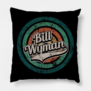 Bill Wyman // Retro Circle Crack Vintage Pillow