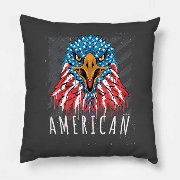 American Eagle head Pillow by Richardramirez82