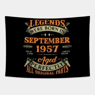 66th Birthday Gift Legends Born In September 1957 66 Years Old Tapestry