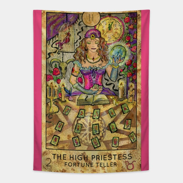 The High Priestess. Major Arcana Tarot Card. Tapestry by Mystic Arts