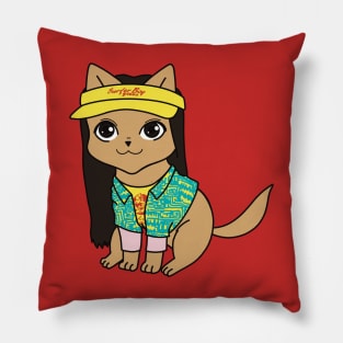 Argyle cute cat cartoon stranger things Pillow