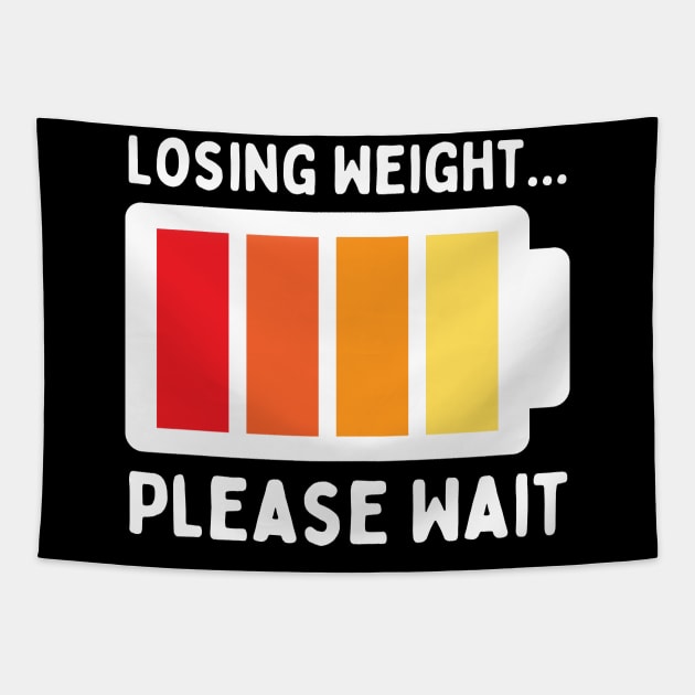 Losing Weight Please Wait, Funny Weight Loss vintage design Tapestry by Mohammed ALRawi