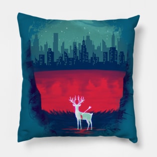 Deer in city Pillow