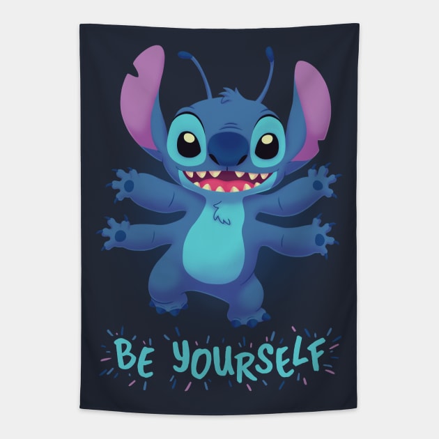 Be Yourself // Cute Stitch, 90s Kid, Experiment 626, Ohana Tapestry by Geekydog