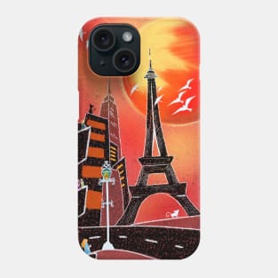 Sunset and romantic Paris Phone Case