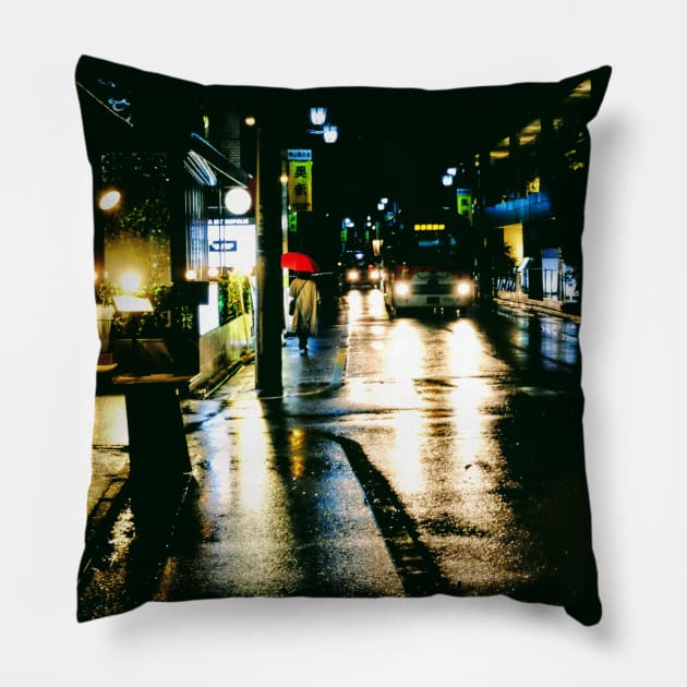 Tokyo Street Scene Pillow by CalMal