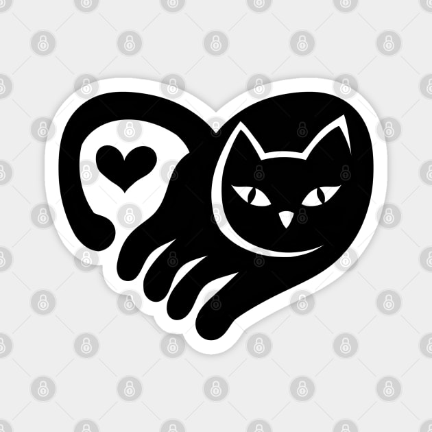 BLACK CAT HEART Magnet by MAYRAREINART