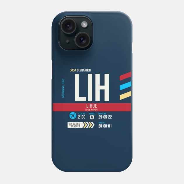 Lihue (LIH) Kauai Airport // Sunset Baggage Tag Phone Case by Now Boarding