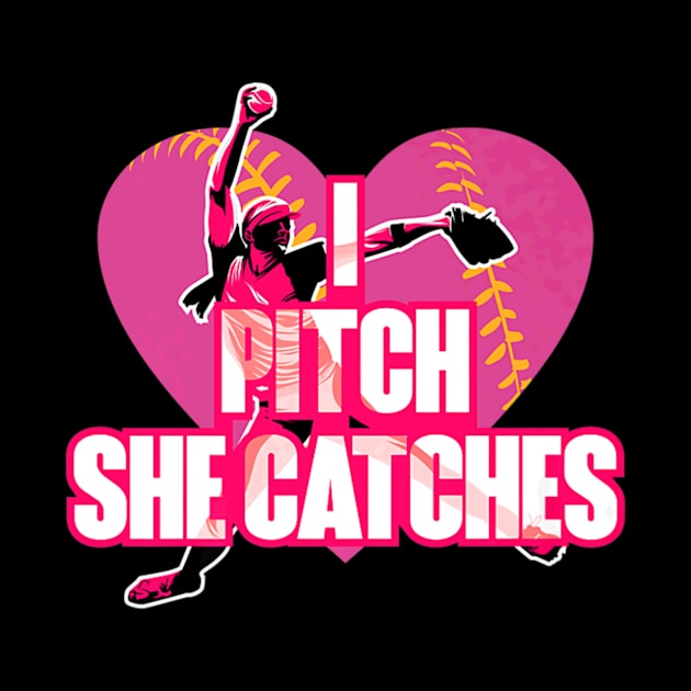 Pitch Catches Softball Baseball Player by Sloane GalaxyLinesSpace