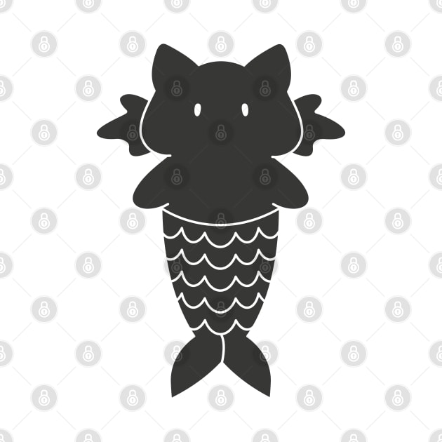 Pisces Cat Zodiac Sign (Black and White) by artdorable