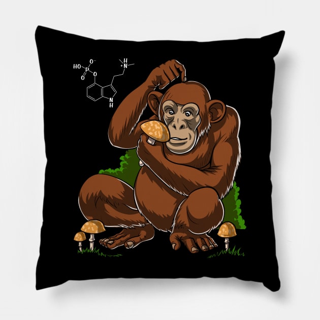 Stoned Ape Theory Magic Mushrooms Pillow by underheaven