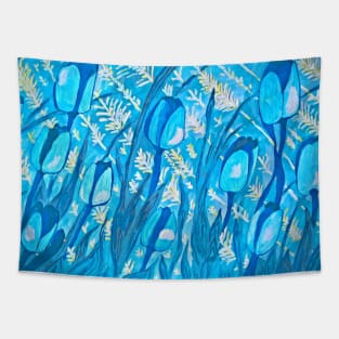 Blue tulips Tapestry