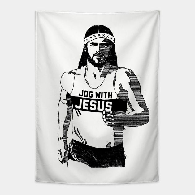 Jog with Jesus Tapestry by TroubleMuffin