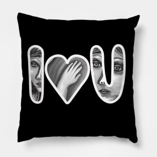 Funny I Love You Design with a Padlock |Cool Gift on Valentines Day Pillow