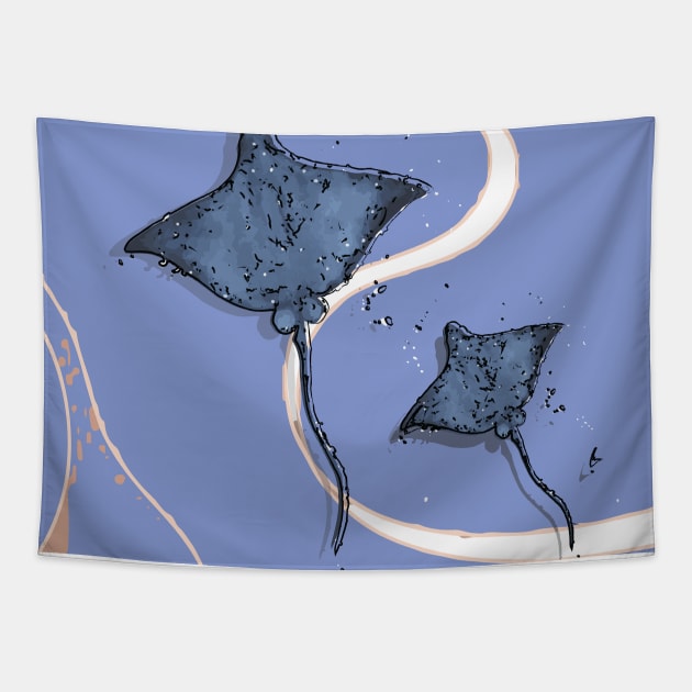 Eagle Rays Tapestry by Art by Ergate