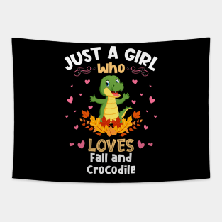 Just a Girl who loves Fall Crocodile Tapestry