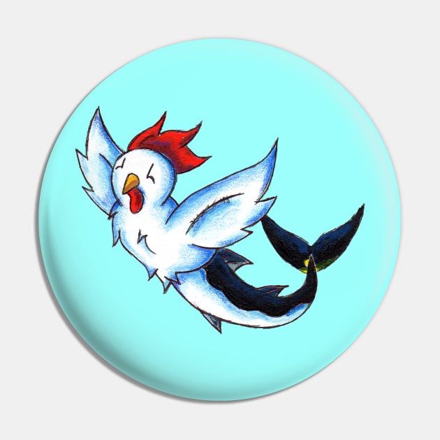 Chickenfish Pin by KristenOKeefeArt