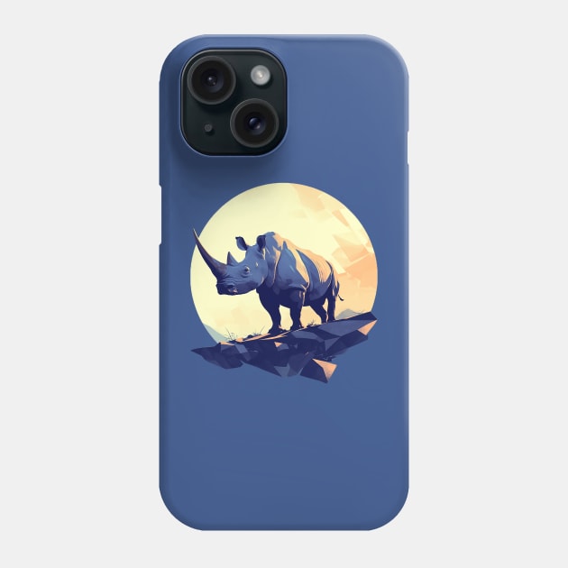 rhinoceros Phone Case by Stephanie Francoeur Art