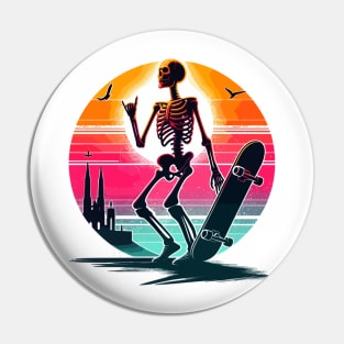 Skeleton Skater Pin