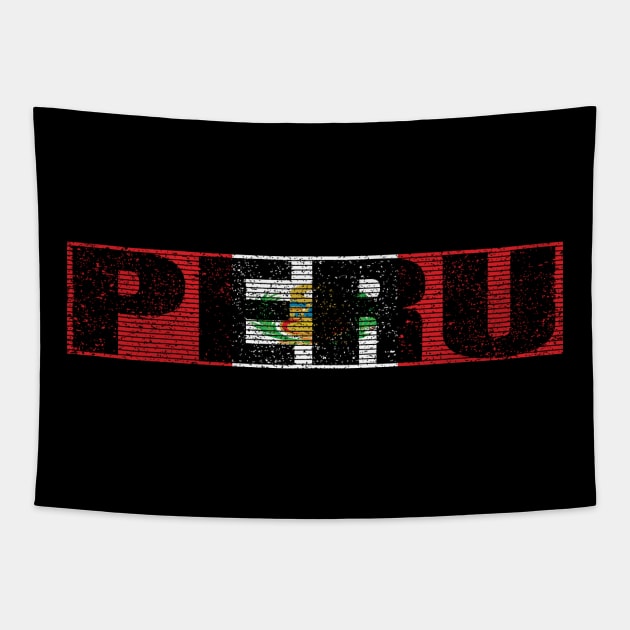 Peru Country Vintage Peruan National Flag Gift Tapestry by Grabitees