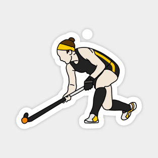 Field Hockey Player Yellow Jersey Magnet