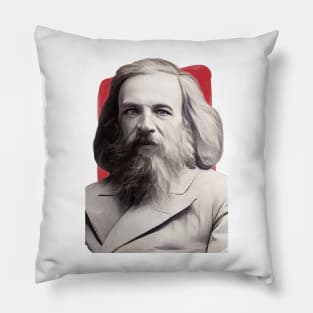 Russian Chemist Dmitri Mendeleev illustration Pillow