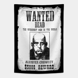 Aleister Crowley Wanted Poster (Black and White Variant) Tapestry